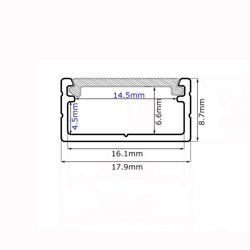 Litever 6-Pack 3.3ft/1 Meter 9x18mm U Shape Aluminum Channels with Diffuser, End Caps and Mounting Clips LED Strip Channels for Max 16mm Wide LED Lightstrip Light Mounting-LL-007-M - Image 3